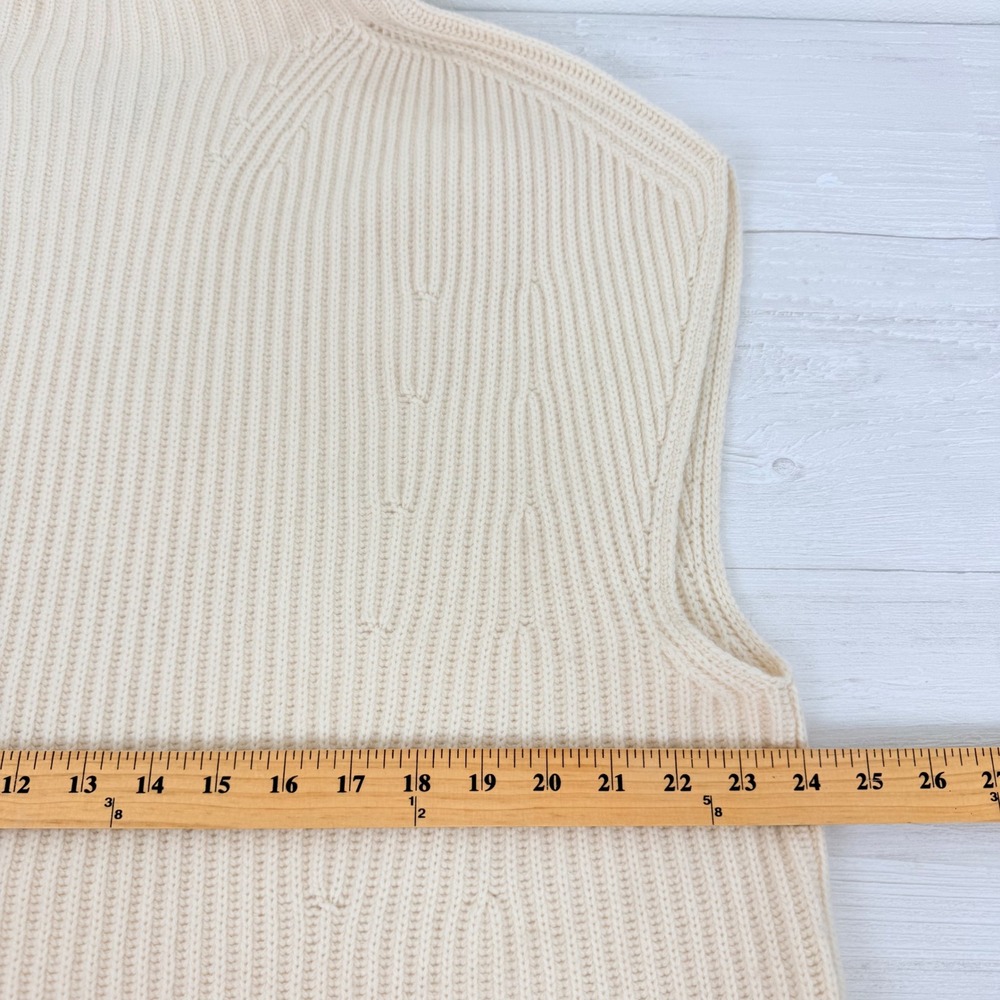 Banana Republic Oversized Sweater Vest M/L Cream Mock Neck Cashmere Merino Wool - Picture 10 of 13